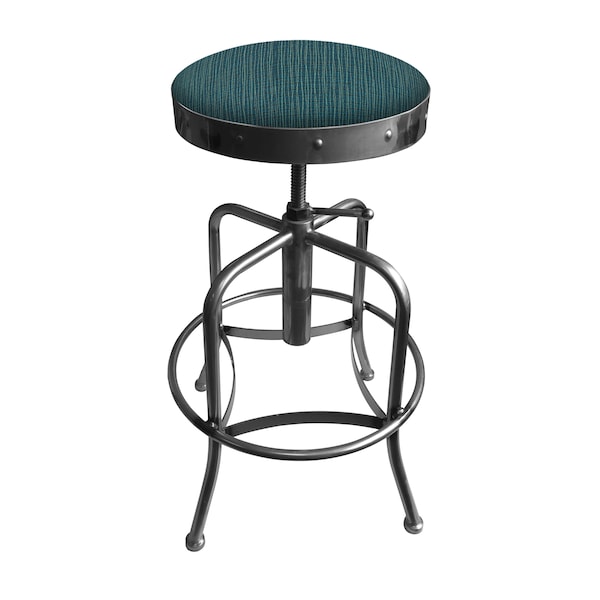 Adjustable Stool, Clear Coat Finish, Graph Tidal Seat